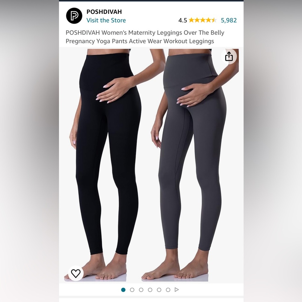 NWT—Maternity Active Pants (2 Pairs) Size Small—Black & Gray